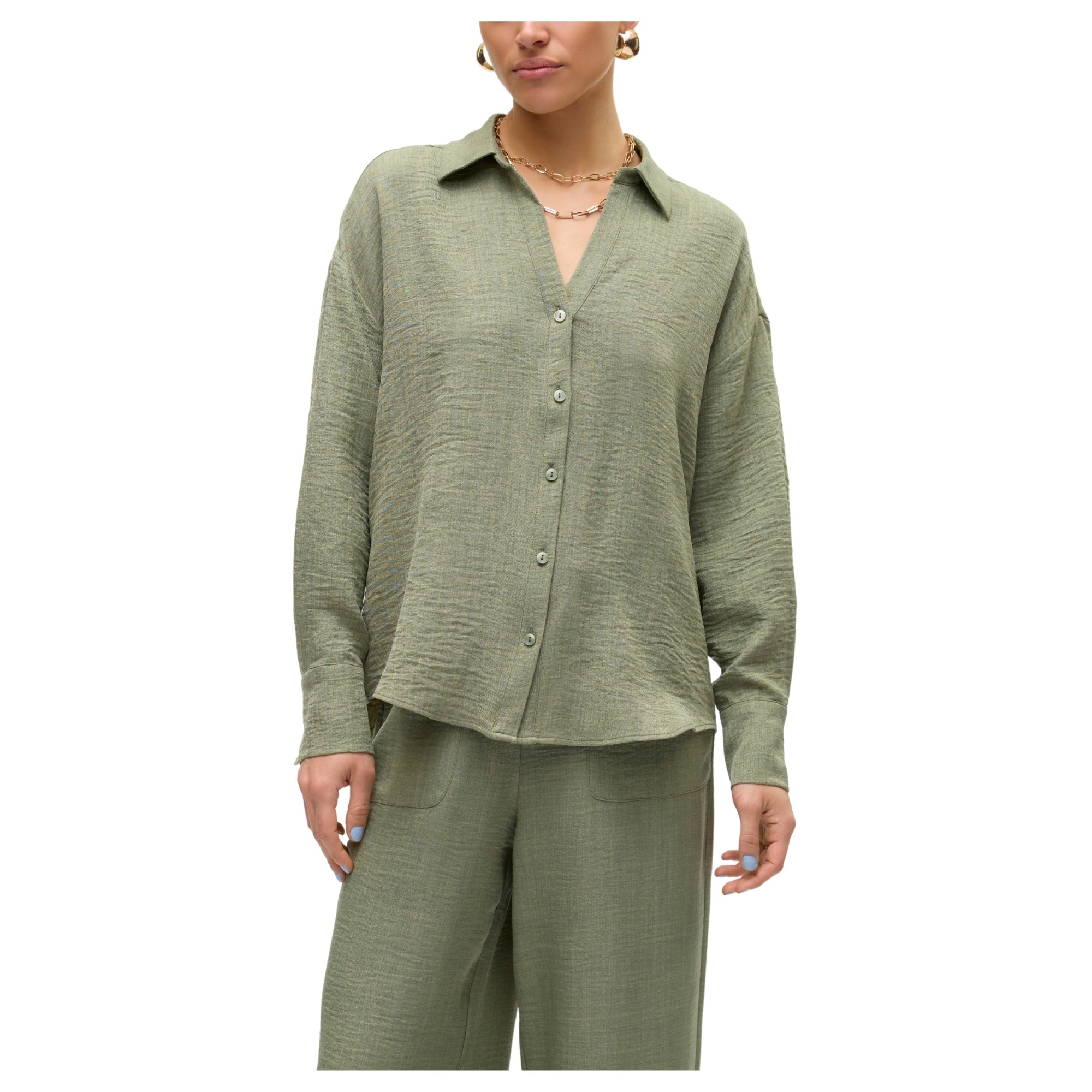 VERO MODA Marškiniai trump. rankovėmis moterims, Žalia, Melaney 1