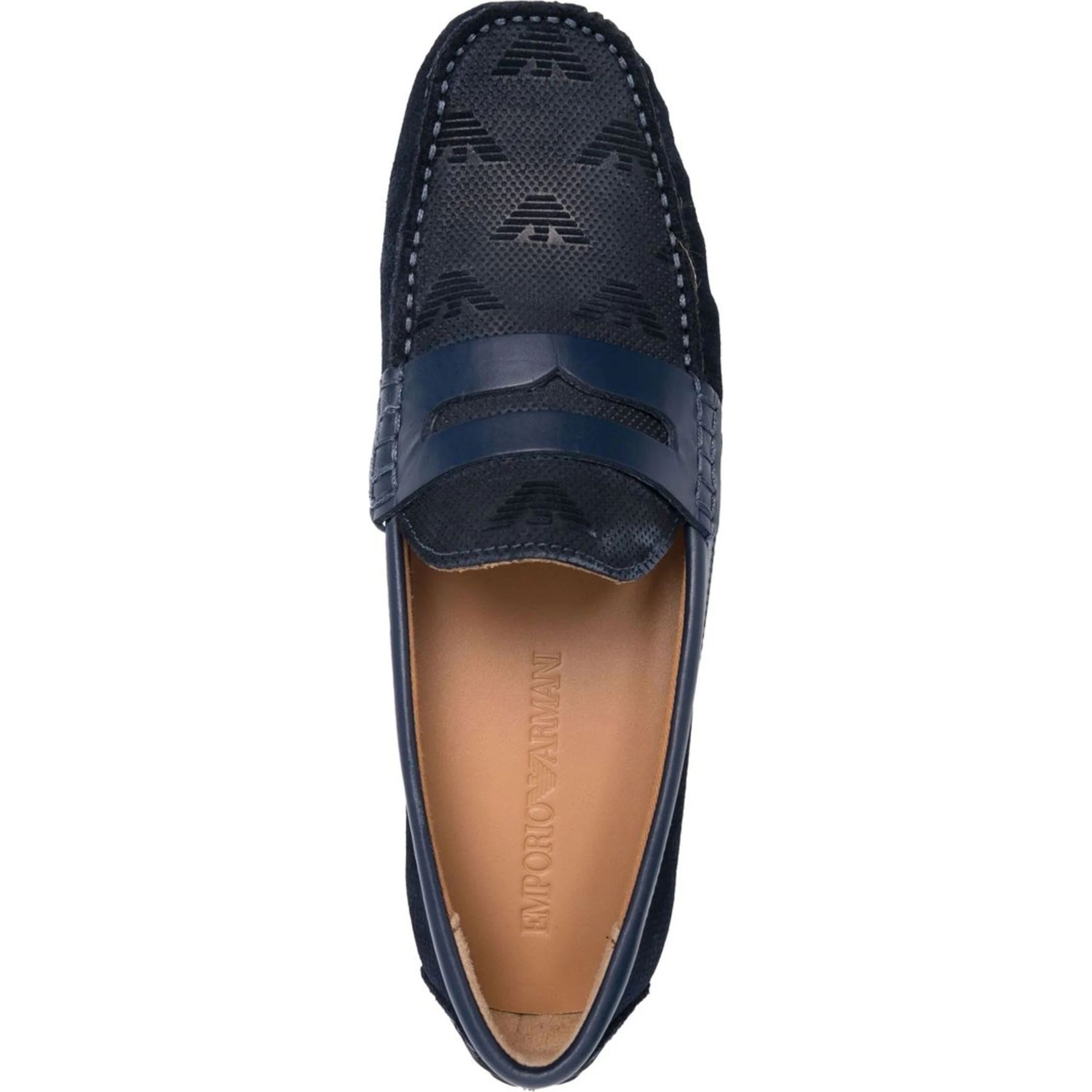EMPORIO ARMANI Mokasinai vyrams, Mėlyna, Driver shoe 4