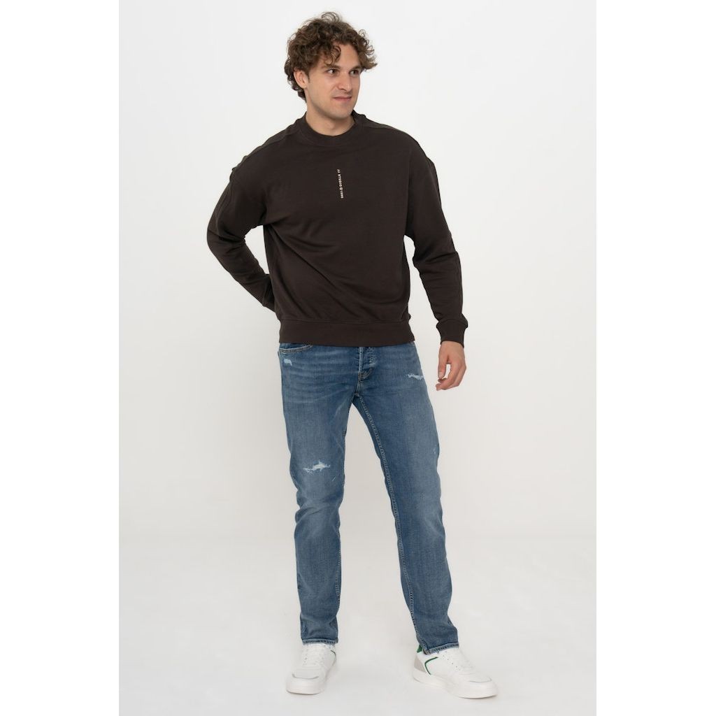 JACK & JONES Megztinis vyrams, Juoda, Micah sweat crew neck 2