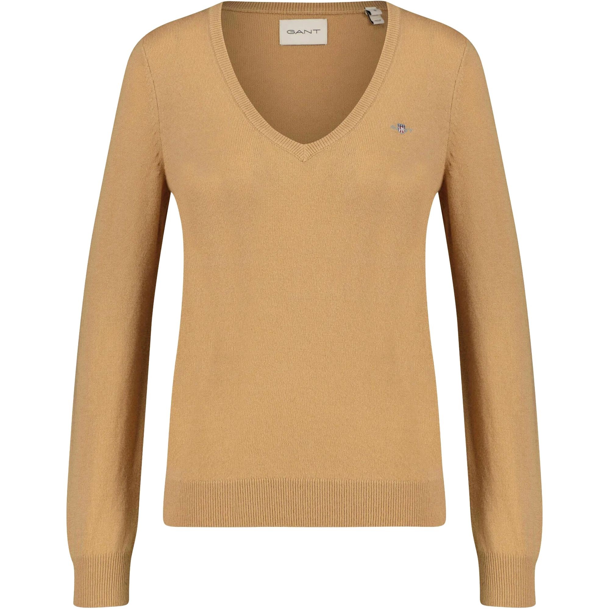 GANT Megztinis moterims, Žalia, EXTRAFINE V-NECK 1