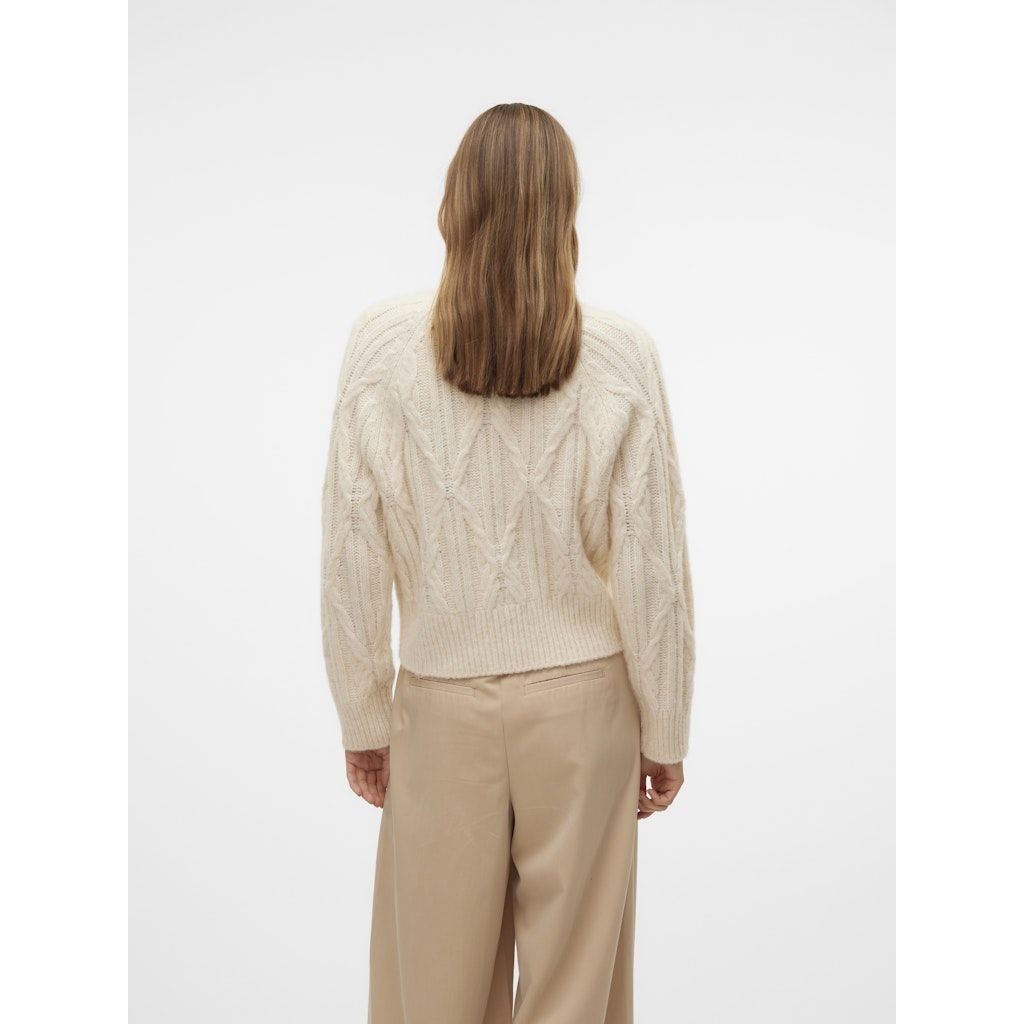 VERO MODA Megztinis su kaklu moterims, Smėlio, Baily highneck pullover 5