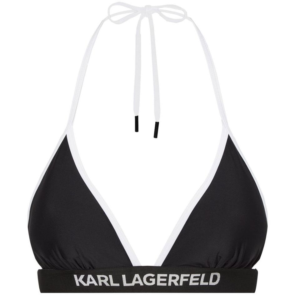 KARL LAGERFELD Viršutinė kostiumėlio dalis moterims, Juoda, Triangle w/ logo elastic 1