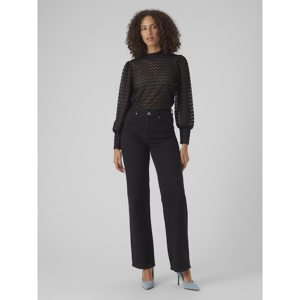 VERO MODA Palaidinės moterims, Juoda, Becca lace top 3