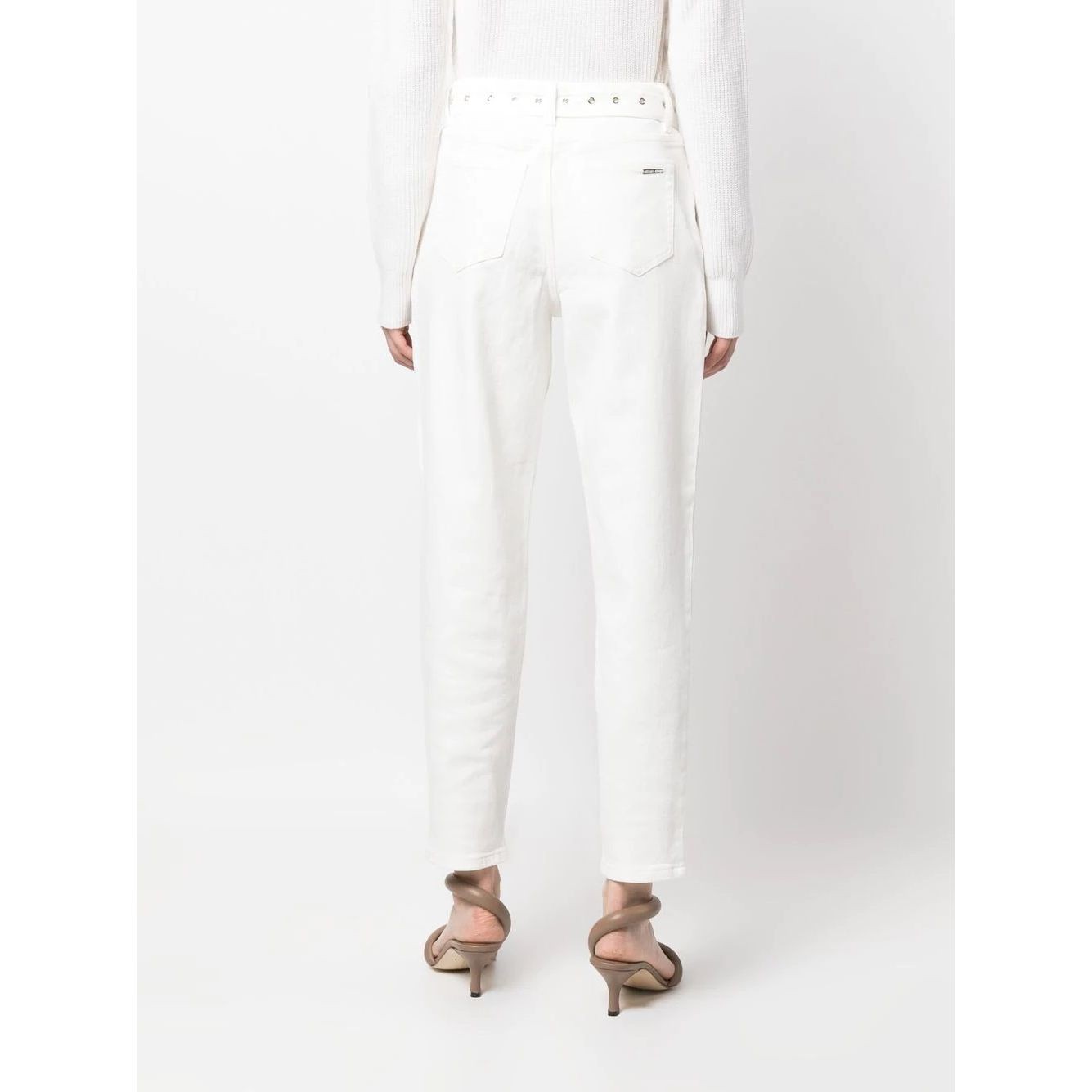 MICHAEL KORS Laisvalaikio kelnės moterims, Pilka, Pleated belted denim pant 3