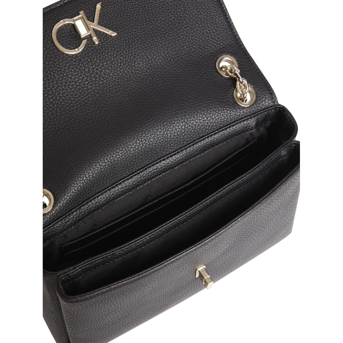 CALVIN KLEIN Rankinė per petį moterims, Juoda, Re-lock crossbody 3