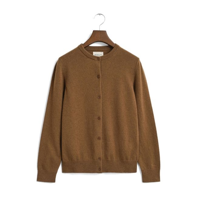 GANT Kardiganas moterims, Chaki, superfine lambswool cardigan 1