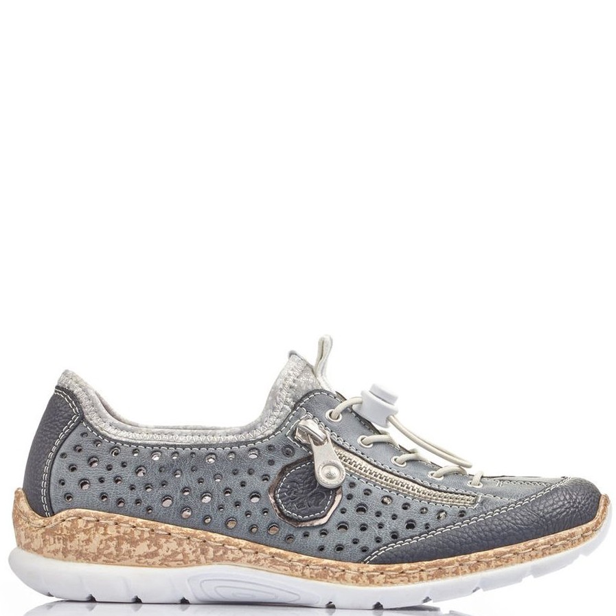 RIEKER Laisvalaikio bateliai moterims, Mėlyna, LEISURE 2