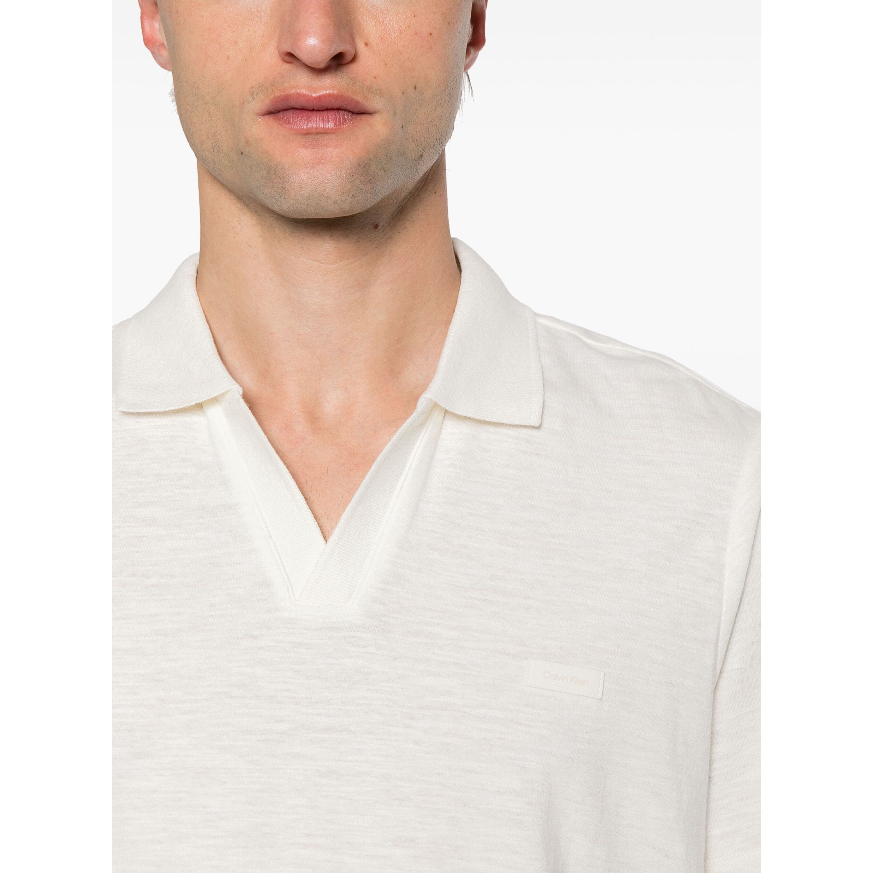 CALVIN KLEIN Polo marškiniai trumpos rank. vyrams, Balta, S/s polo 4