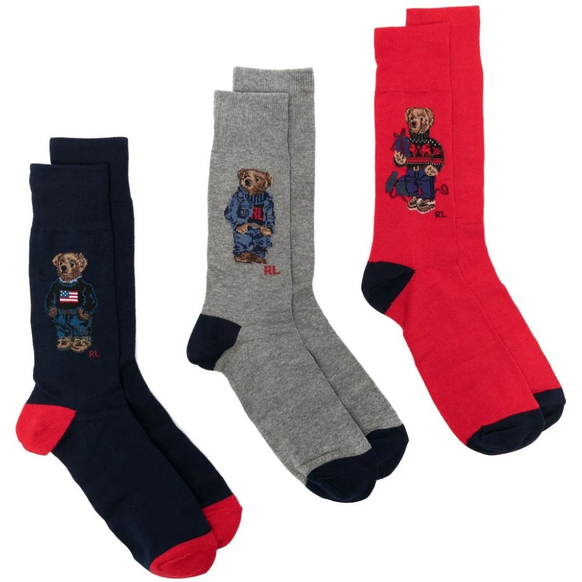 POLO RALPH LAUREN UW Kojinės vyrams, Marga, Gift box crew sock 1