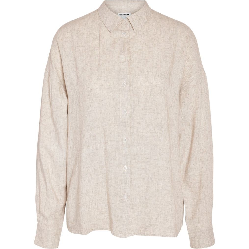 NOISY MAY Marškiniai moterims, Smėlio, NMLEILANI L/S 1