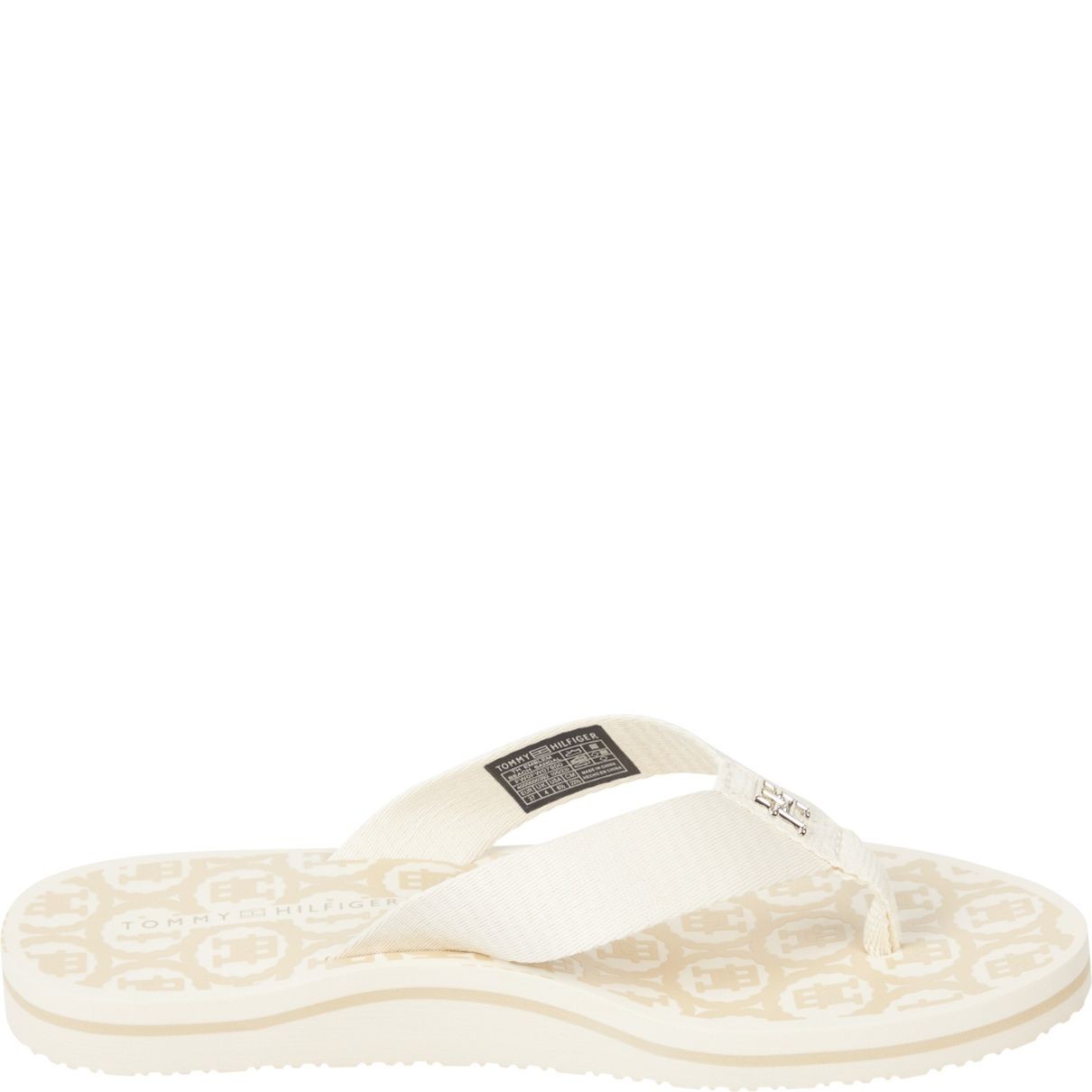 TOMMY HILFIGER Pliažo šlepetės per pirštą moterims, Smėlio, Emblem beach sandal 2