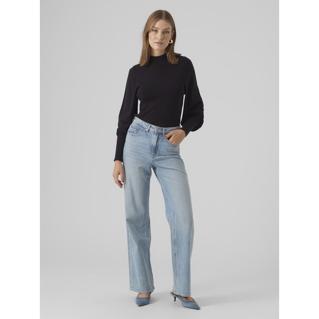 VERO MODA Megztinis moterims, Juoda, VMHOLLYKARISPUFF LS 4