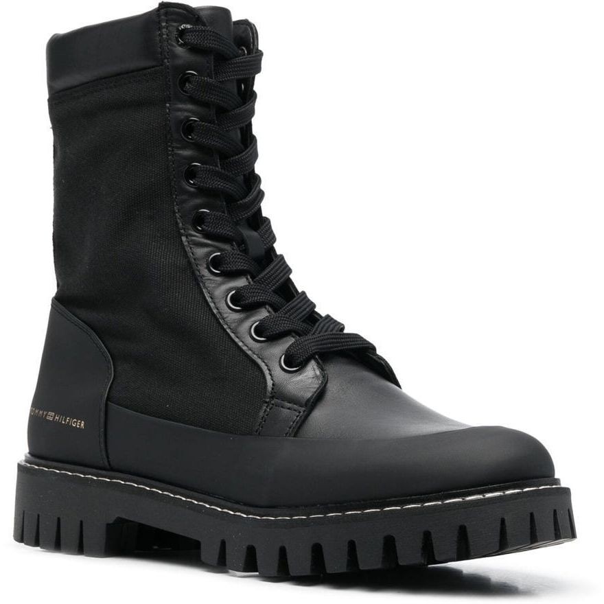 TOMMY HILFIGER Aulinukai moterims, Juoda, CASUAL LACE UP BOOT 1