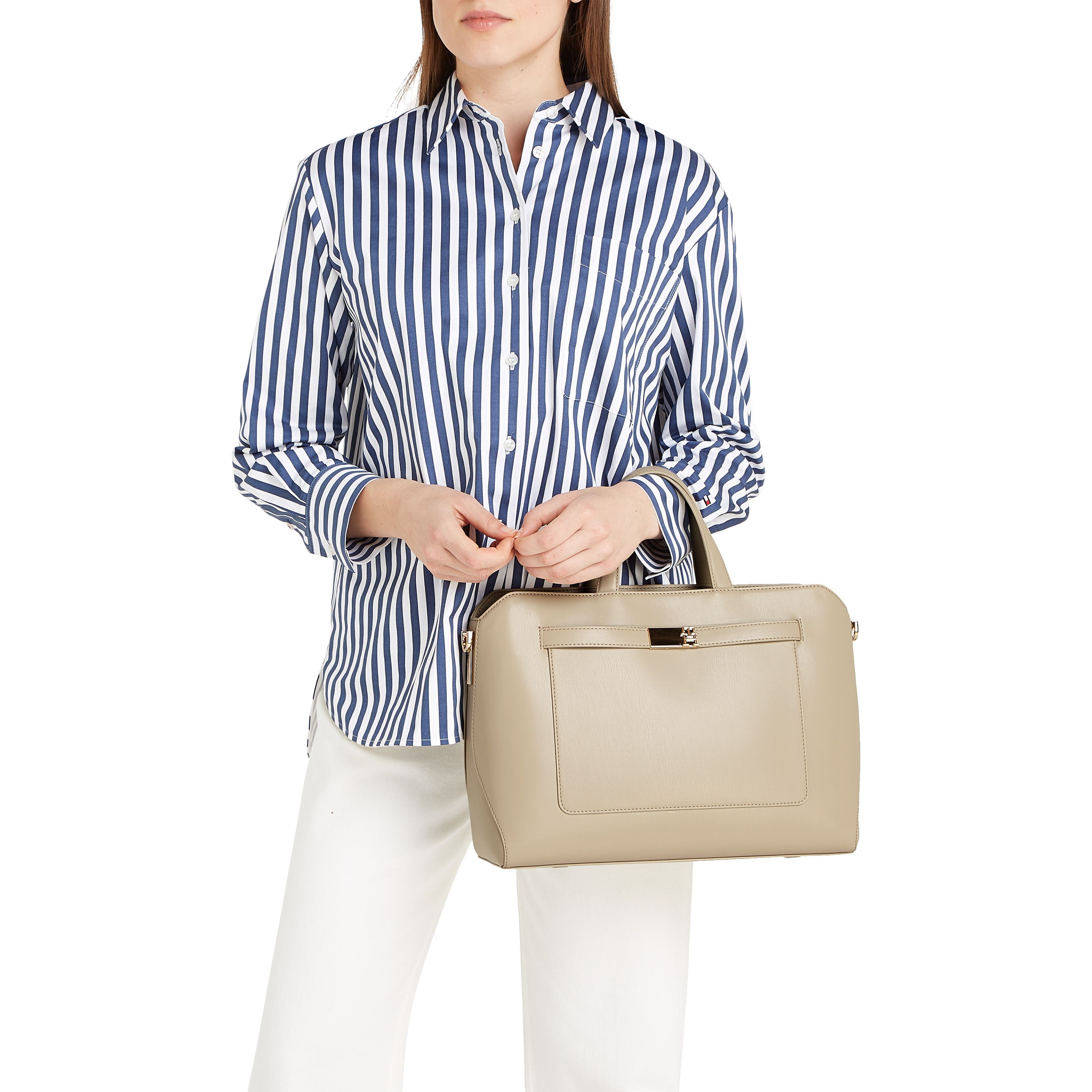 TOMMY HILFIGER Dėklas kompiuteriui moterims, Smėlio, Heritage workbag 4