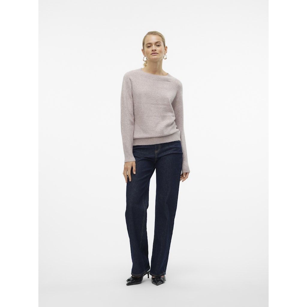 VERO MODA Megztinis moterims, Rožinė, VMDOFFY LS O-NECK BL 6