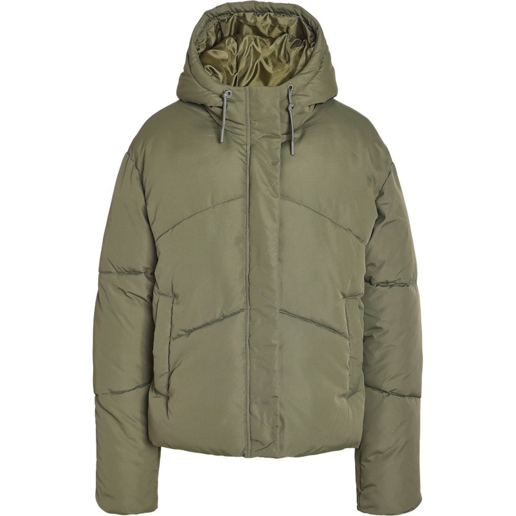 NOISY MAY Pūkinė striukė moterims, Chaki, Tenna short jacket 1