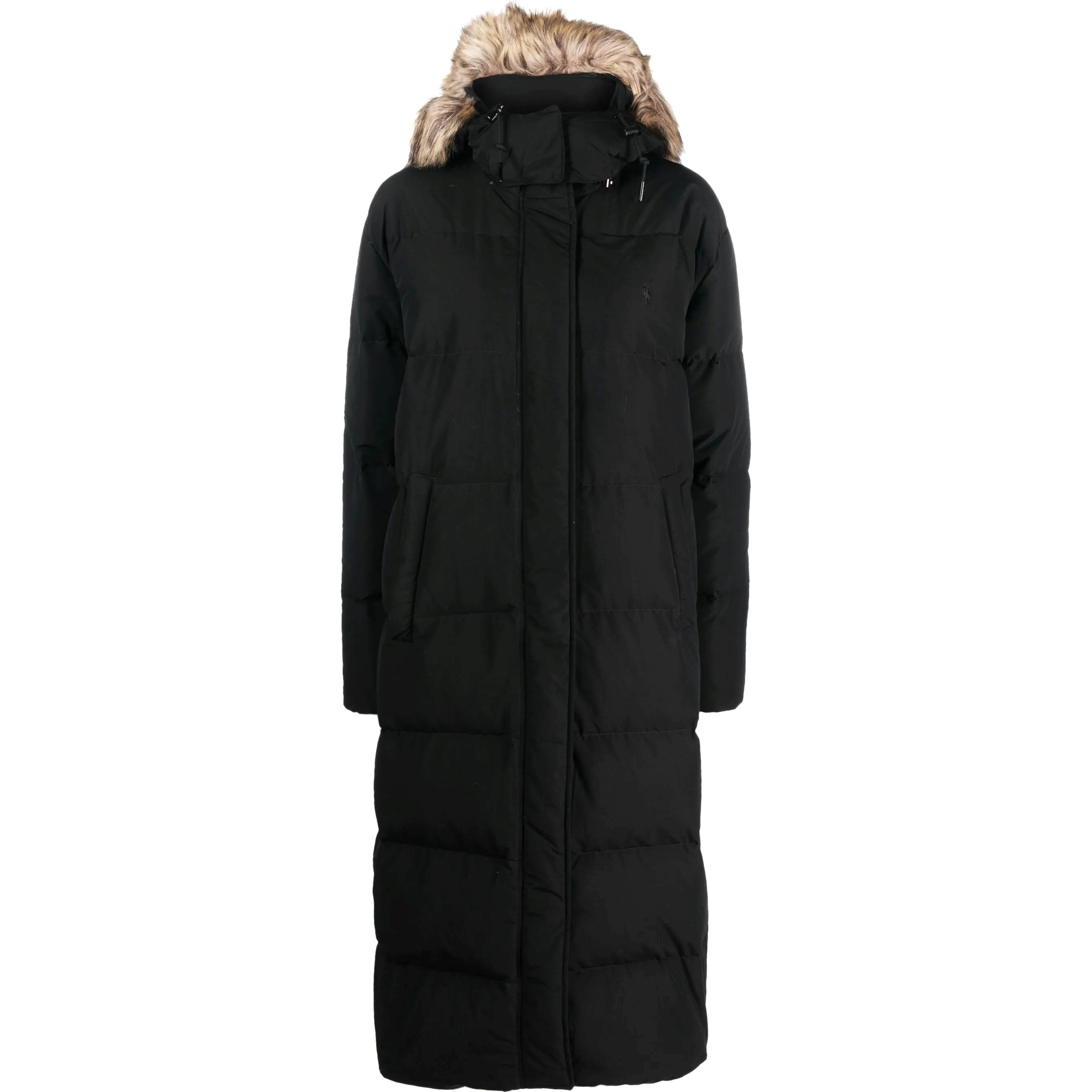 POLO RALPH LAUREN Pūkinis paltas moterims, Juoda, Lng crly ct insulated coat