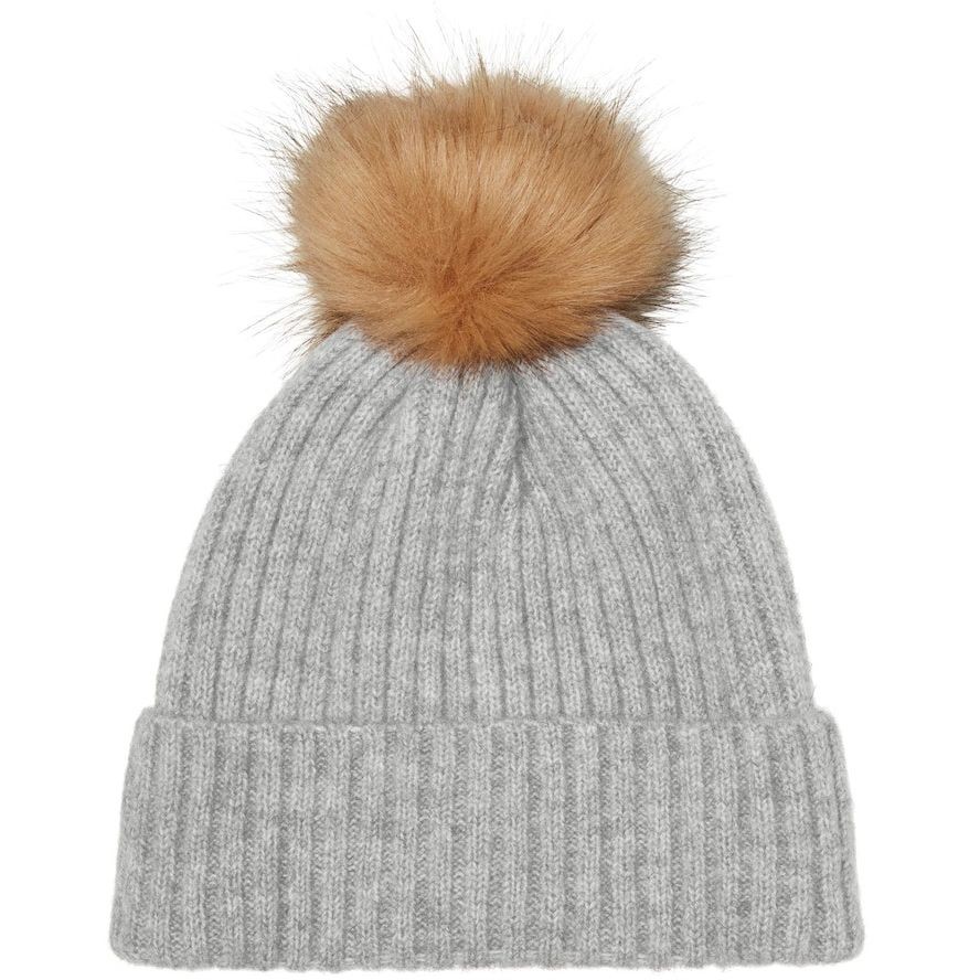 VERO MODA Skrybėlė moterims, Pilka, VMABRA POM POM BEANI 1