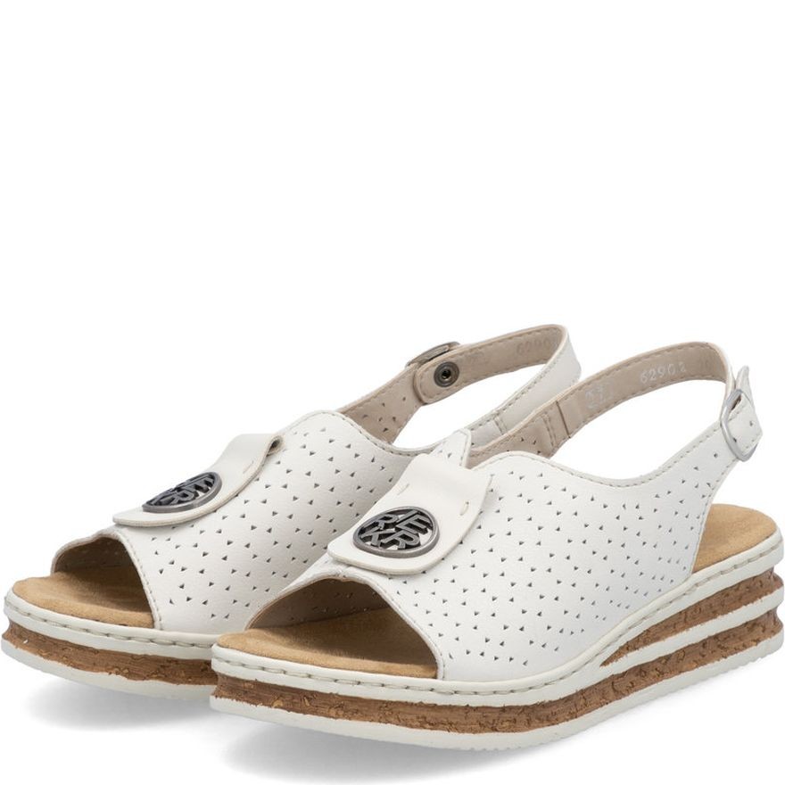 RIEKER Basutės moterims, Balta, Sandals 7