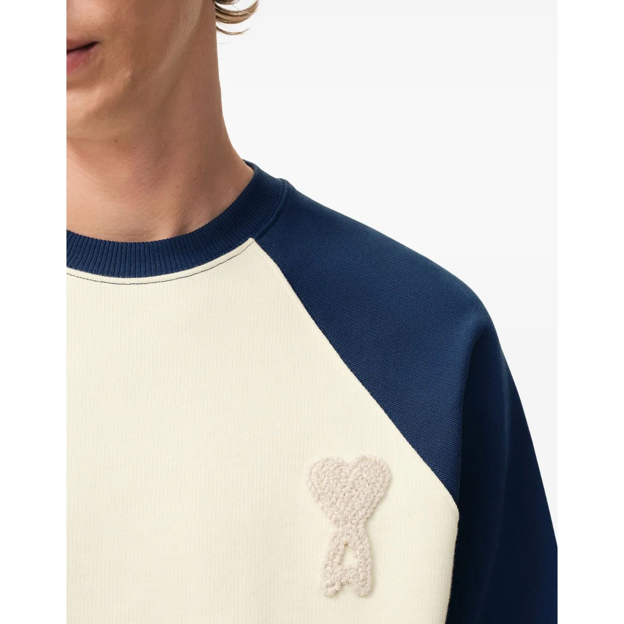 AMI PARIS Sportinis nertinis, Balta, Boxy fit crewneck 5