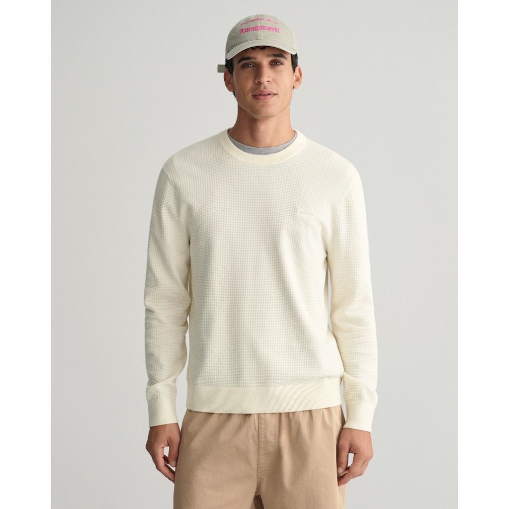 GANT Megztinis vyrams, Geltona, TEXTURED COTTON C-NECK 2