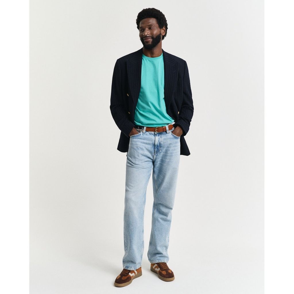 GANT Marškinėliai trump. rankovėmis vyrams, Mėlyna, Reg shield SS t-shirt 5