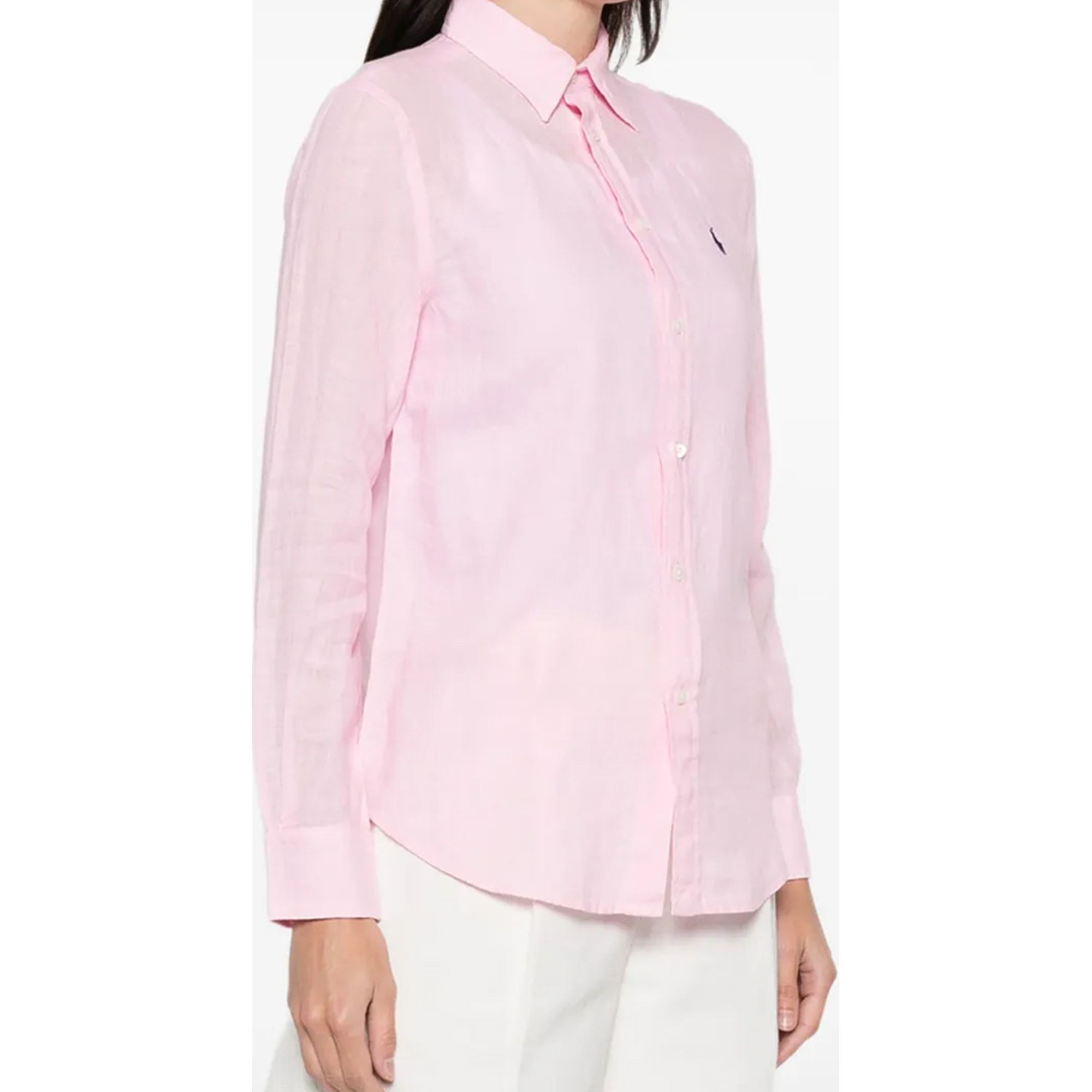 POLO RALPH LAUREN Marškiniai ilgomis rankovėmis moterims, Rožinė, Long sleeve-button front shirt 2