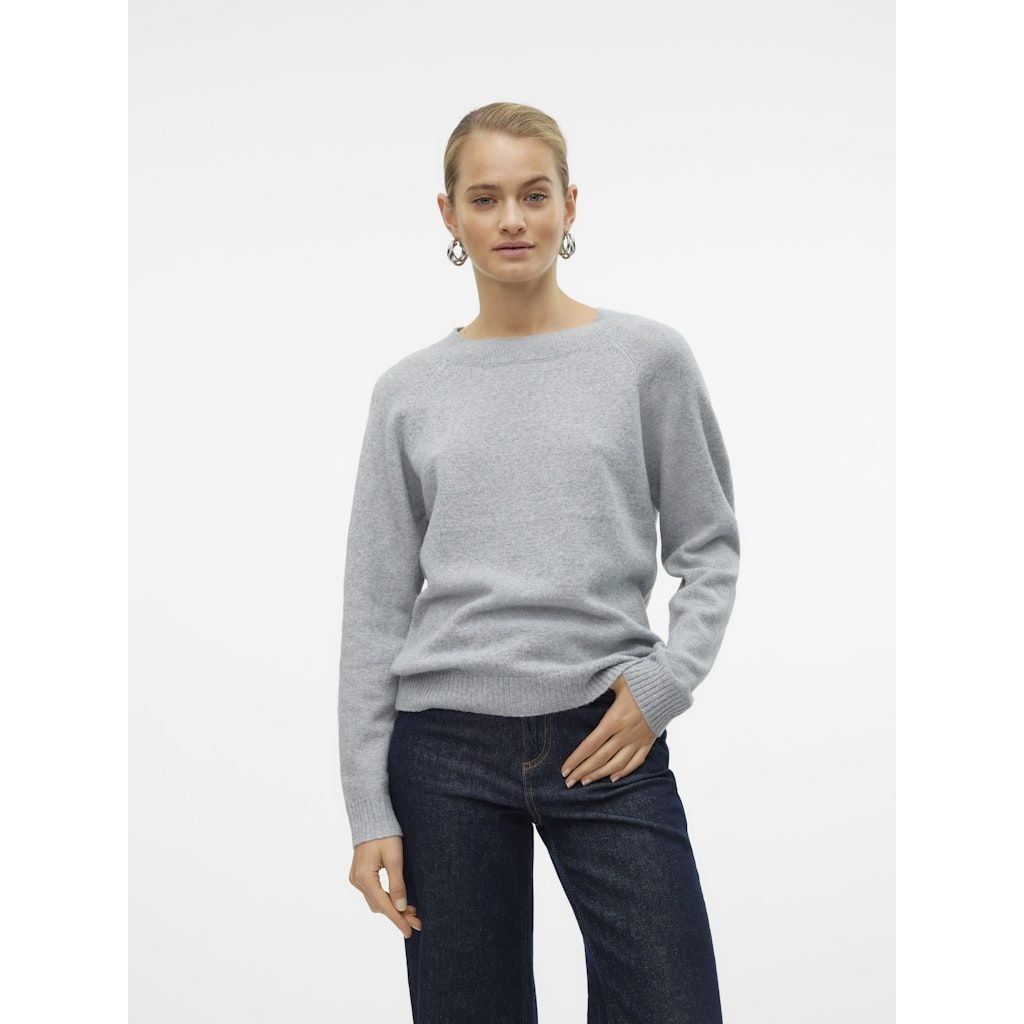 VERO MODA Megztinis moterims, Pilka, VMDOFFY LS O-NECK BL 2