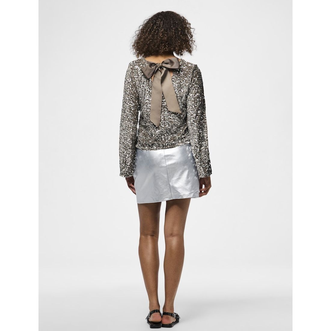 PIECES Palaidinės moterims, Ruda, Kam deep back bow top 3