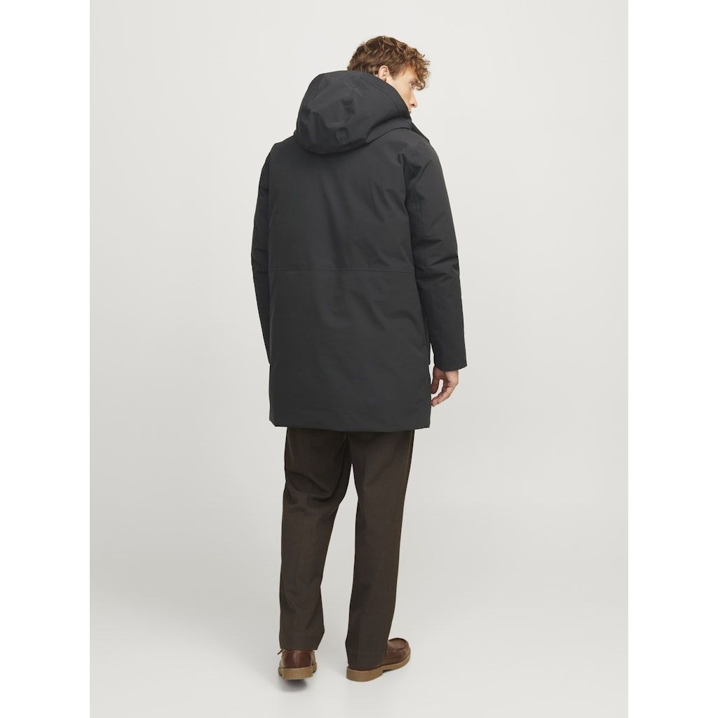 JACK & JONES Pūkinis paltas vyrams, Juoda, Wave parka 3