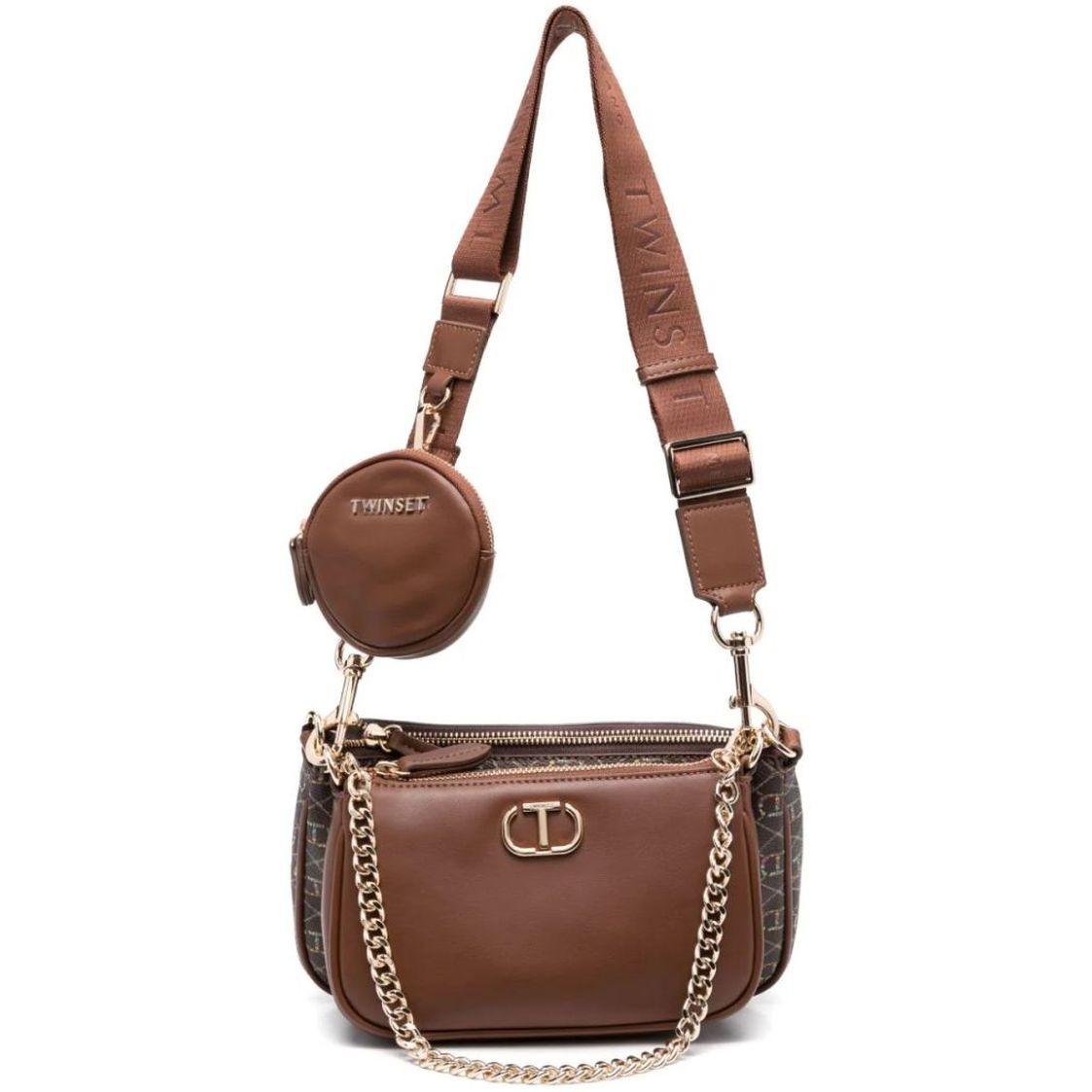 TWINSET Rankinė per petį moterims, Ruda, Crossbody 1