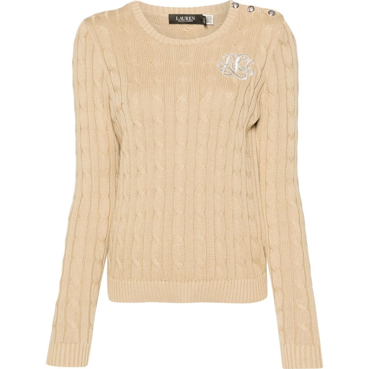 LAUREN RALPH LAUREN Megztinis moterims, Smėlio, Montiva long sleeve pullover