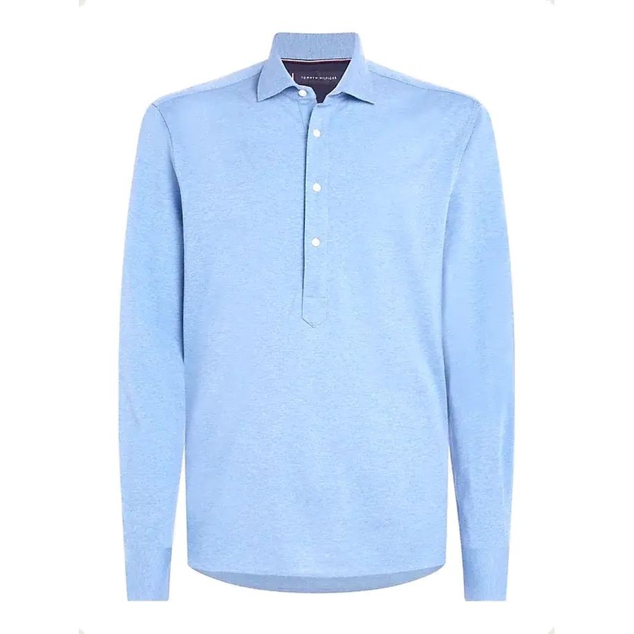 TOMMY HILFIGER Marškiniai ilgomis rankovėmis vyrams, Mėlyna, Dc pique popover rf shirt 1