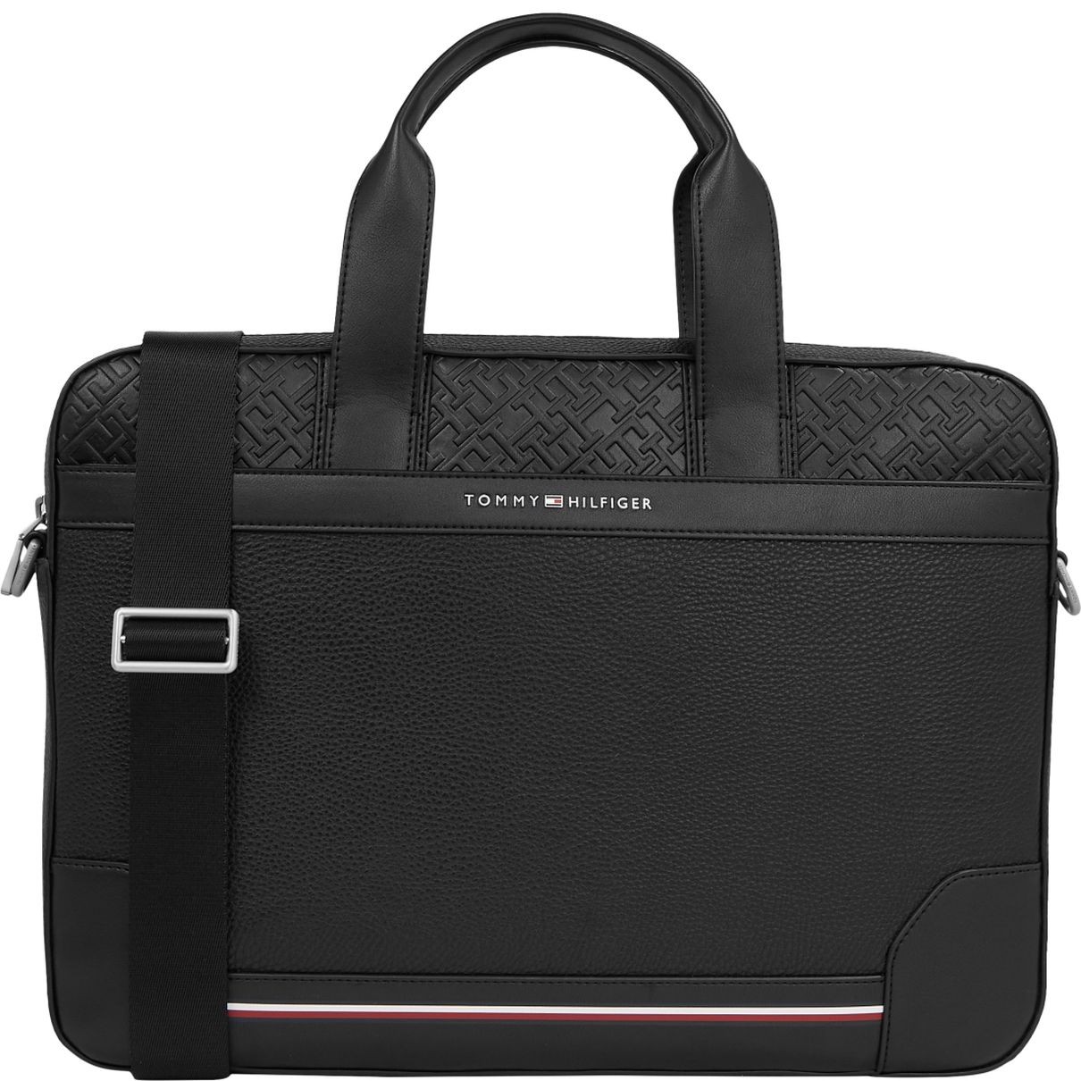 TOMMY HILFIGER Dėklas kompiuteriui vyrams, Juoda, Central slim computer bag 1