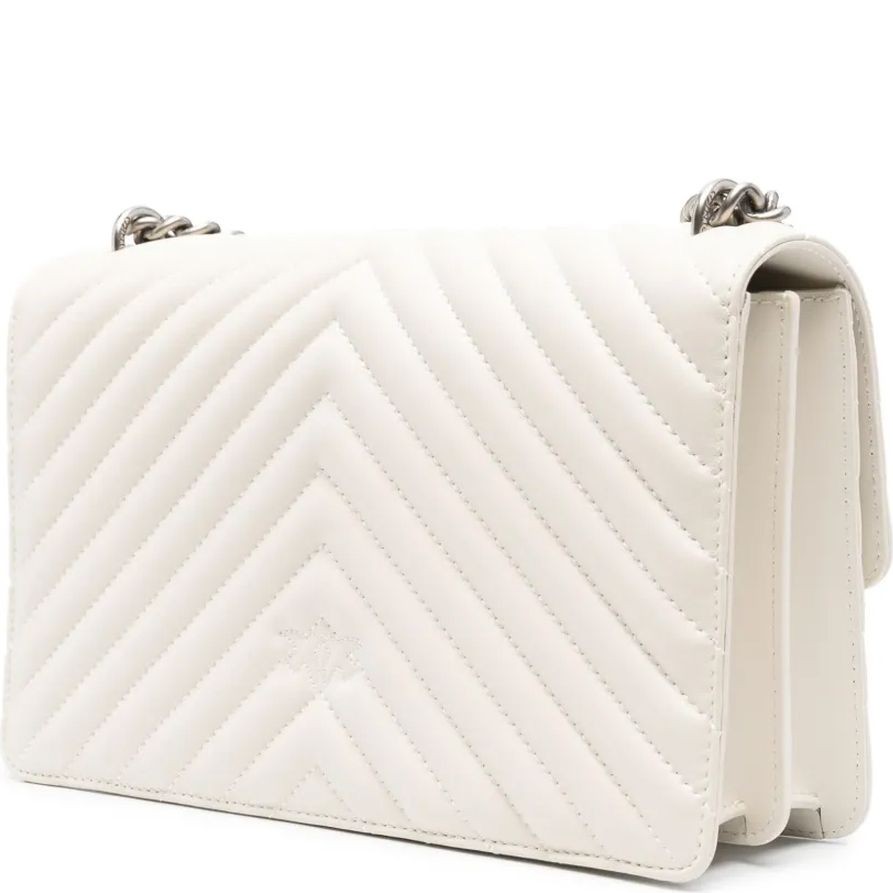 PINKO Rankinė per petį moterims, Balta, Classic love one shoulder bag 2