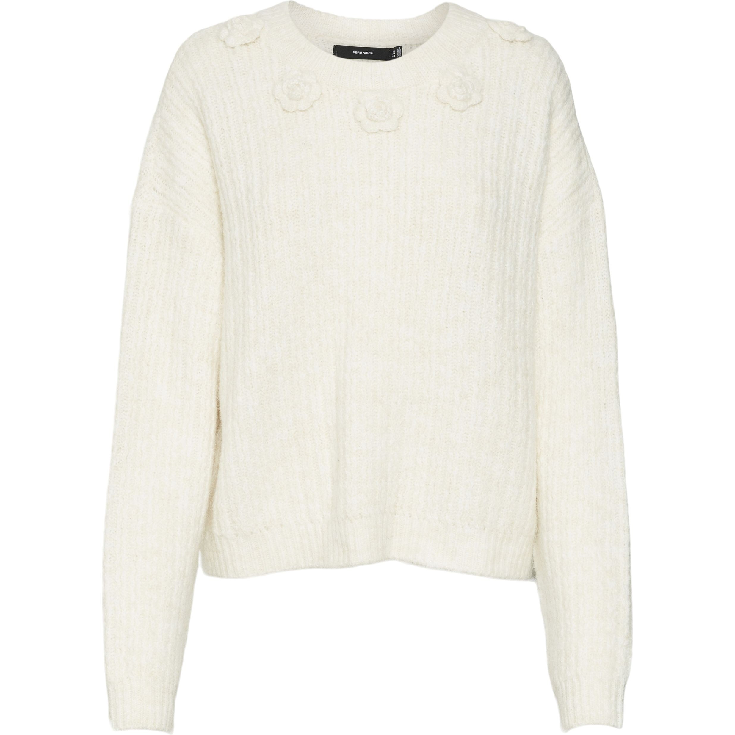 VERO MODA Megztinis moterims, Balta, Aletta o-neck pullover 1