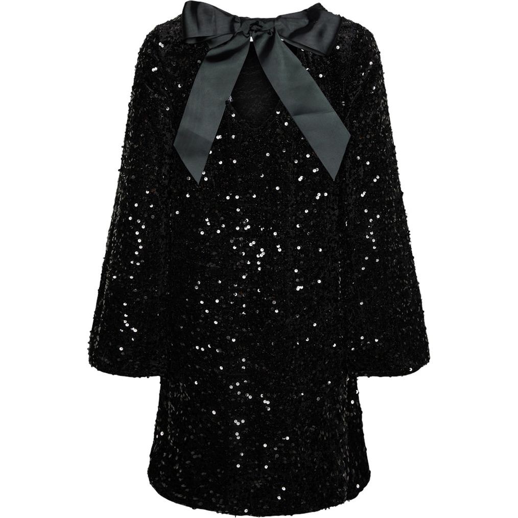 PIECES Mini suknelė moterims, Juoda, Kam deep back bow dress 2