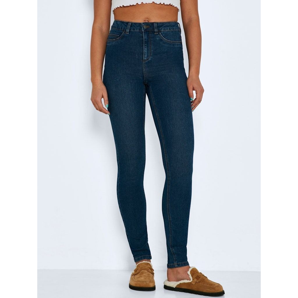 NOISY MAY Tiesūs džinsai moterims, Mėlyna, NMGAGA MID -HIGH SKIN 3