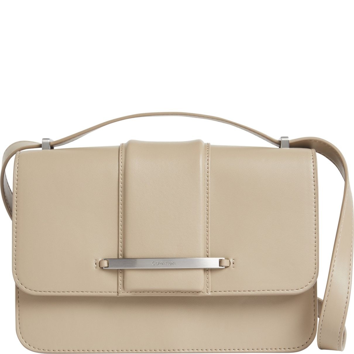 CALVIN KLEIN Rankinė per petį moterims, Smėlio, Bar hardware shoulder bag 1