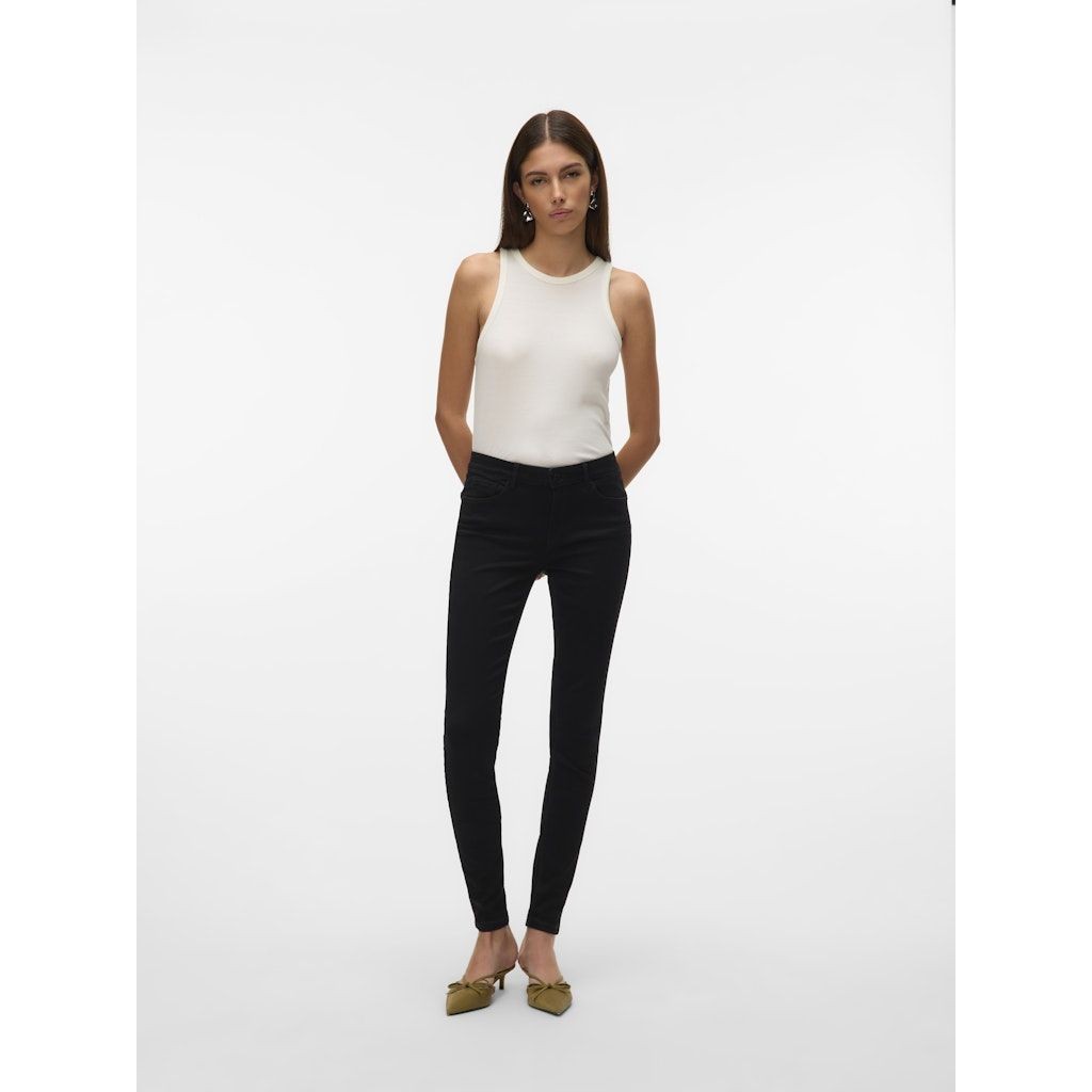 VERO MODA Slim džinsai moterims, Juoda, VMSEVEN NW S SHAPE U 5