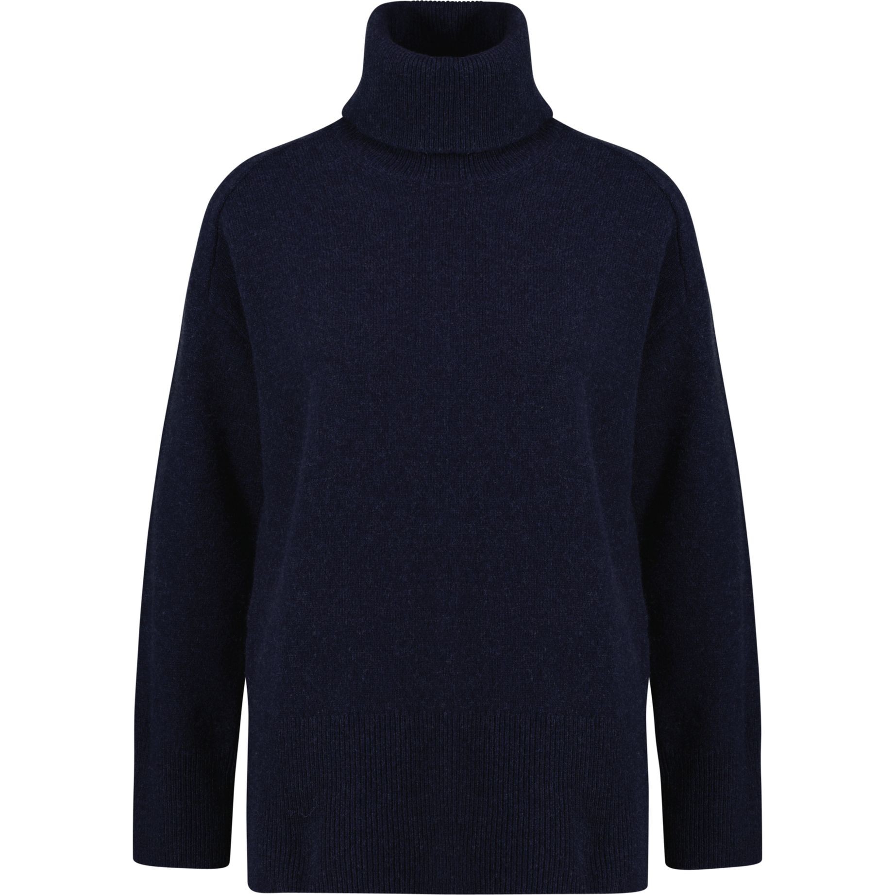GANT Megztinis su kaklu moterims, Mėlyna, Herringbone detail sweater 1
