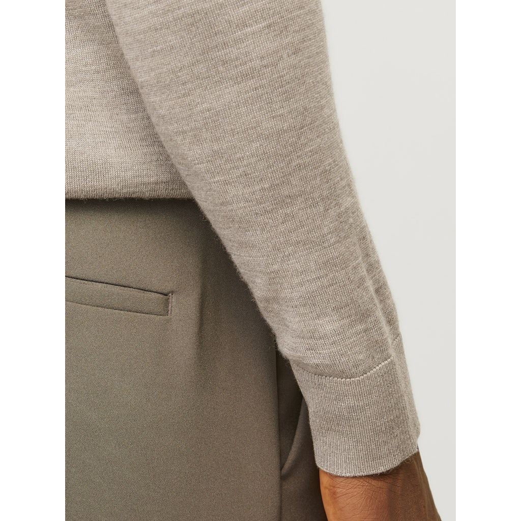 JACK & JONES Megztinis vyrams, Smėlio, Merino knit crew neck 3