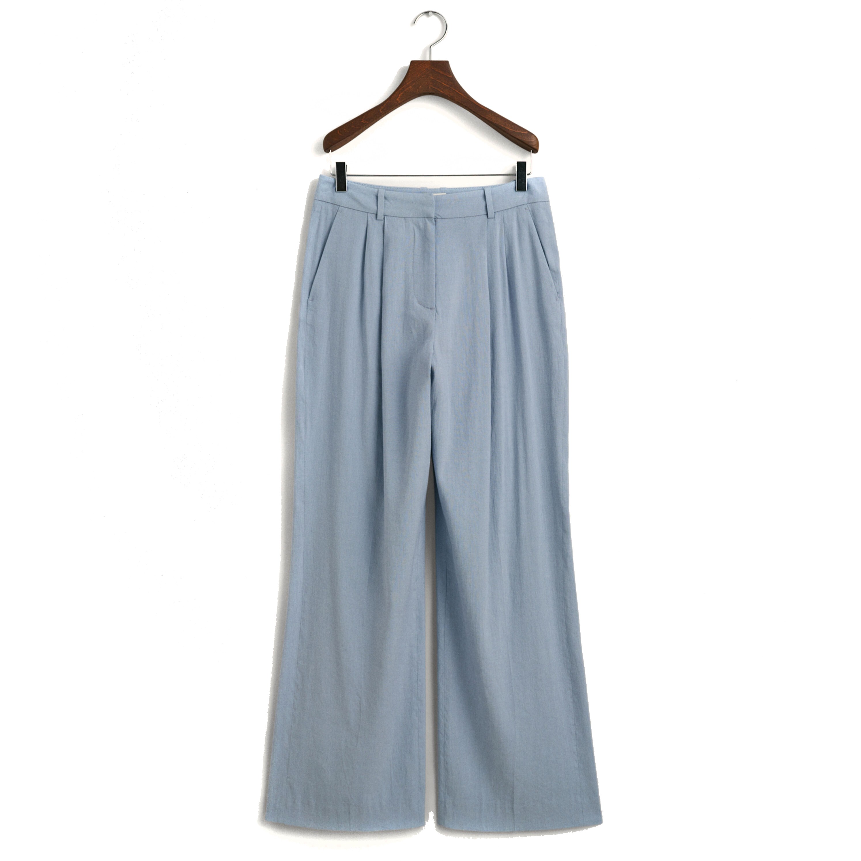 GANT Kelnės moterims, Mėlyna, REL STRETCH LINEN TAILORED 1