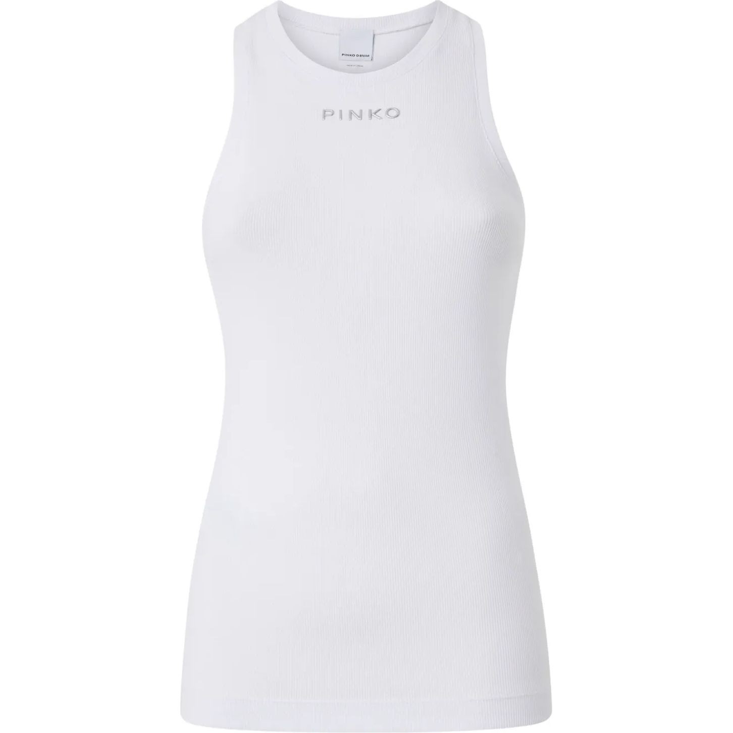 PINKO Marškiniai be rankovių moterims, Balta, Logo-lettering tank top 1