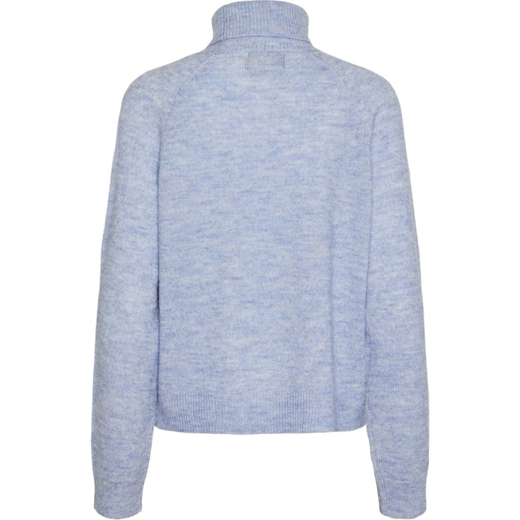 PIECES Megztinis su kaklu moterims, Mėlyna, Juliana rollneck knit 2