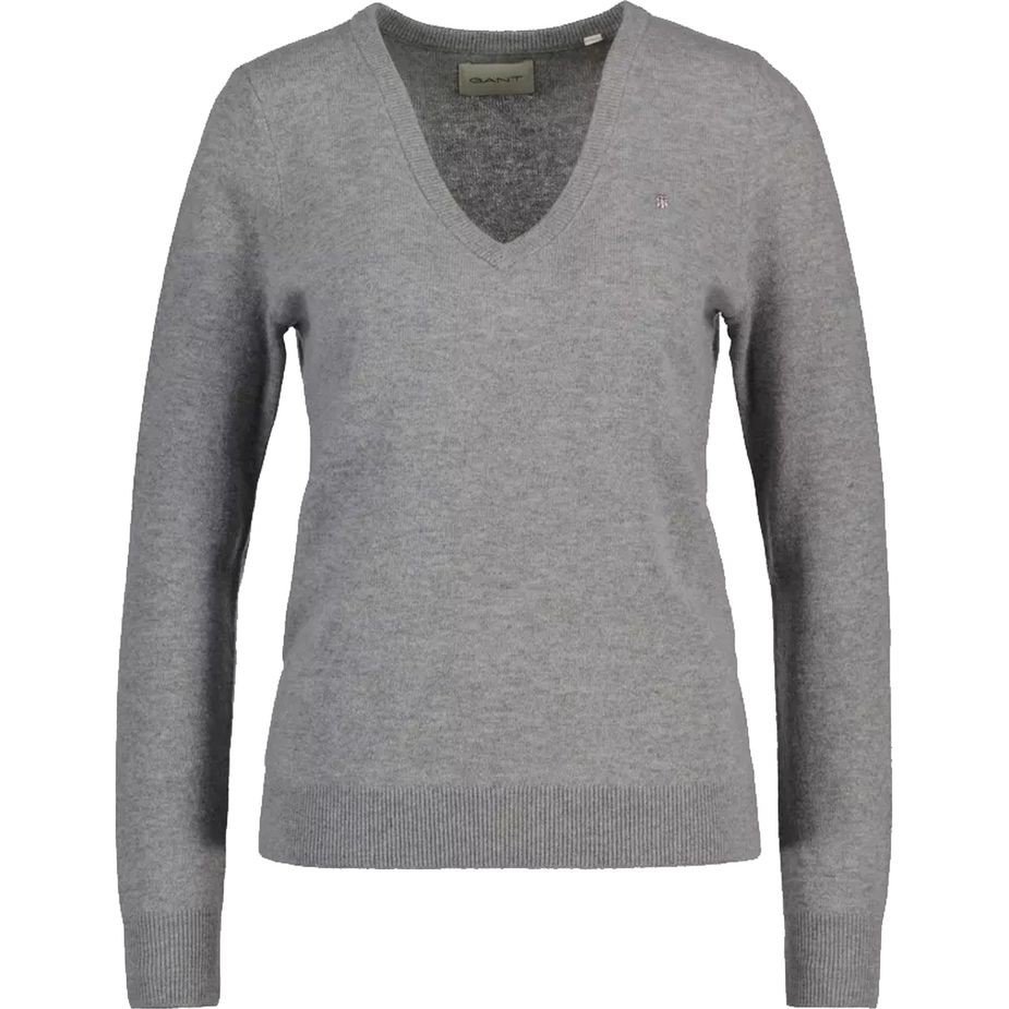 GANT Megztinis moterims, Pilka, EXTRAFINE V-NECK 1