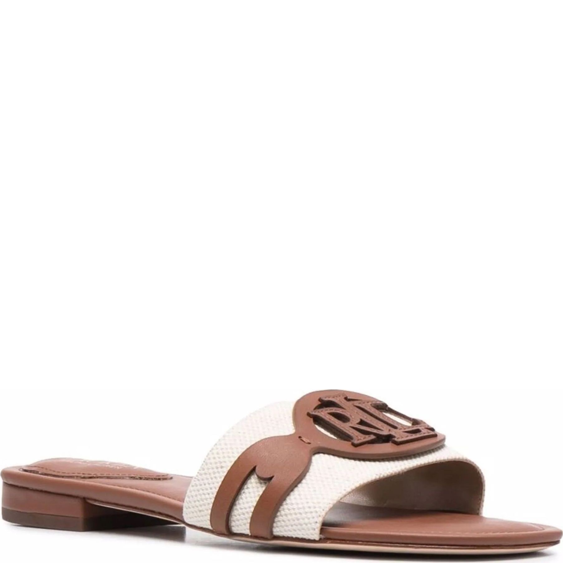LAUREN RALPH LAUREN Basutės moterims, Smėlio, Alegra canvas slide sandals 1