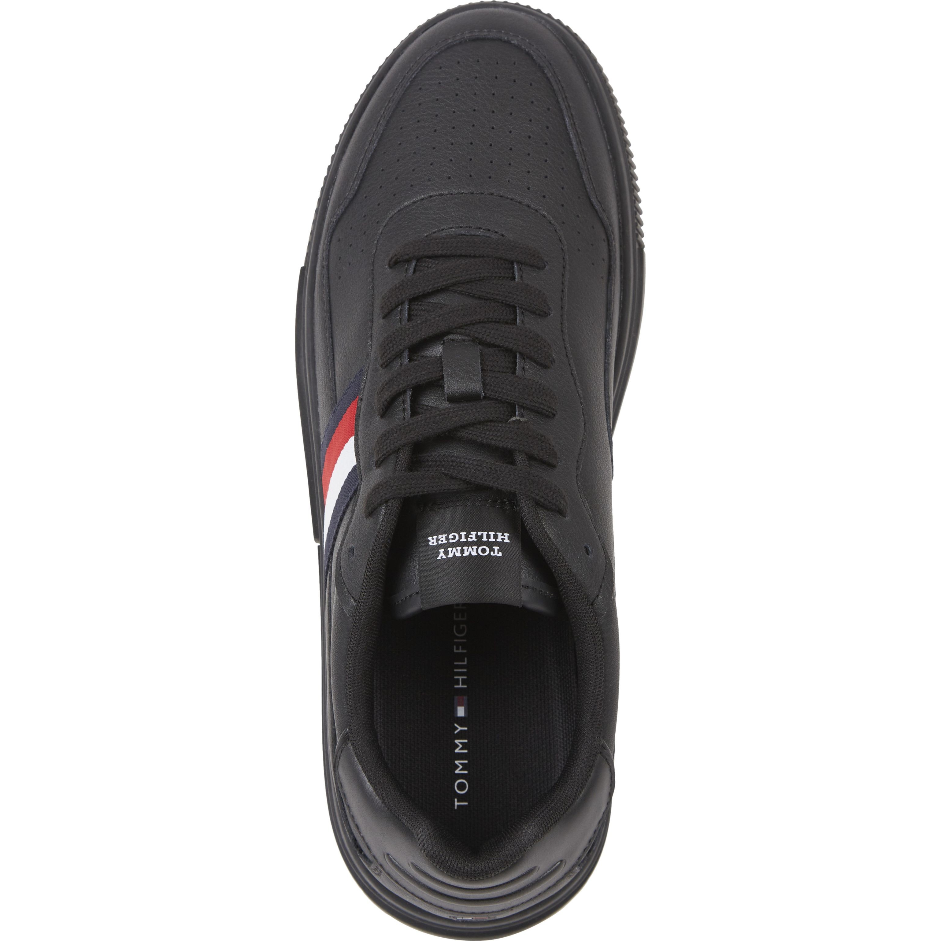 TOMMY HILFIGER Sportiniai bateliai vyrams, Juoda, Supercup stripes sport shoe 3