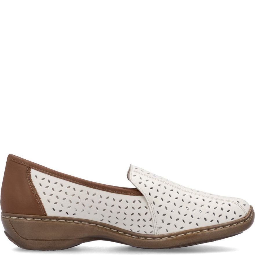 RIEKER Loaferiai moterims, Balta, Slipper 3