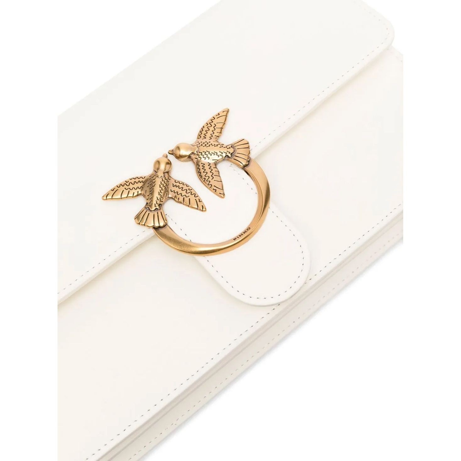 PINKO Rankinė per petį moterims, Balta, Love one classic crossbody bag 3